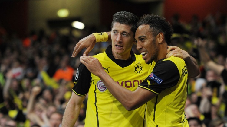 莱万-奥巴梅扬多特时期6次合作进球:巴萨集齐双德甲金靴