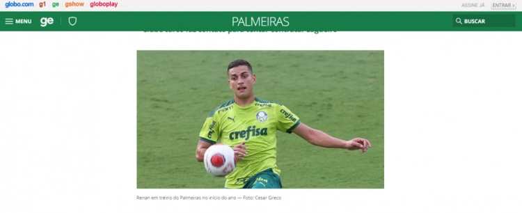 巴媒：帕尔梅拉斯20岁后卫雷南酒驾撞车致人死亡，目前已被逮捕