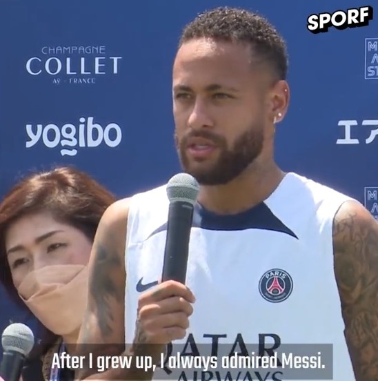 表白❤️内马尔：长大后我一直欣赏梅西，很开心能和他一起踢球