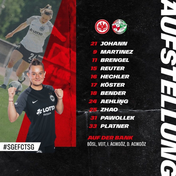 中国球员赵瑜洁试训法兰克福女足,热身赛再度首发并打满全场