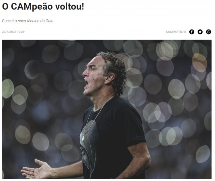 官方:前泰山主帅库卡再度执教米内罗竞技,签约至今年年底