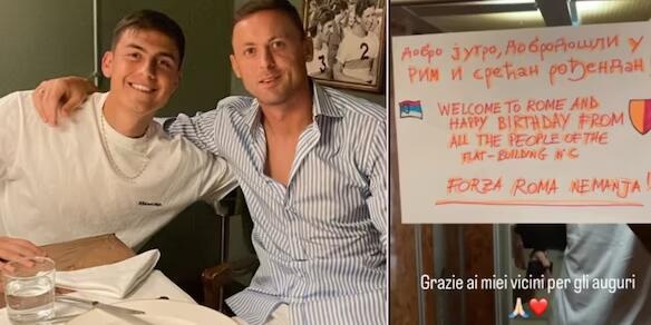 马蒂奇34岁生日晚宴迪巴拉等队友出席,邻居在电梯贴标语祝福