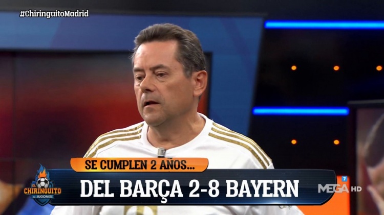 太损了?阿斯主编龙赛罗穿拜仁球衣录节目,纪念巴萨2-8拜仁