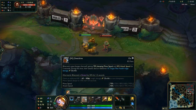 机器人BUFF演示:W持续时间内普攻会造成1%最大生命值的额外伤害