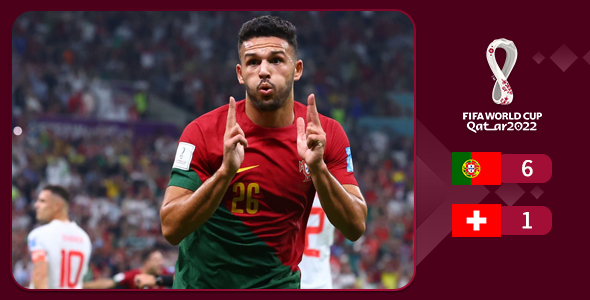 葡萄牙狂胜瑞士进军八强 6:1