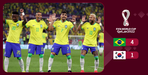 巴西轻松大胜南韩晋级 4:1