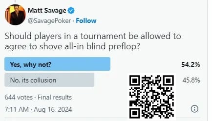 【EV扑克】锦标赛第一手牌几个人说好不看牌全下算作弊吗?