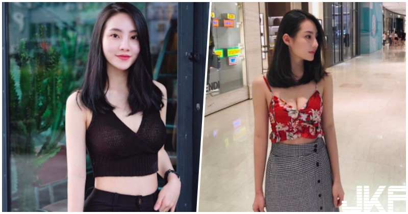 商場驚見「高顏值爆乳妹」，超深V乳溝「走路都好挺啊！」