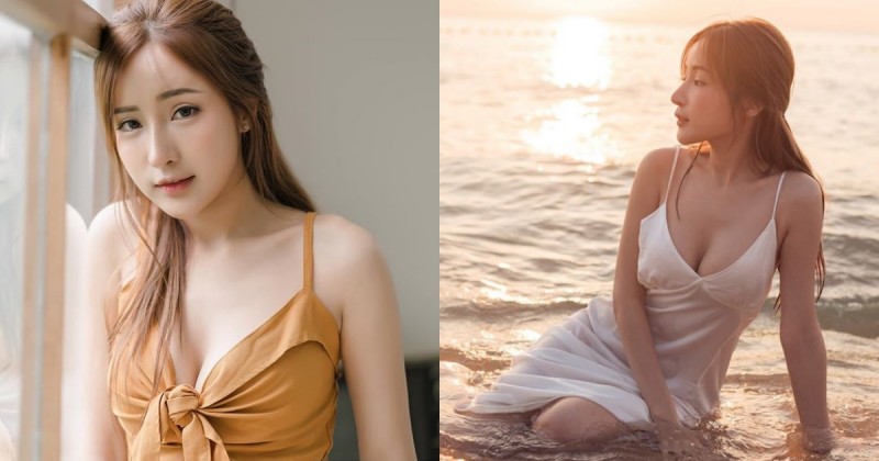 帶女友下海去！「白嫩雪乳」搭清純白衣楚楚動人 泡在海水裡還笑得好開心！