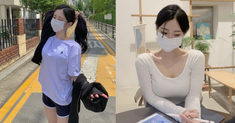 咖啡廳「口罩小姊姊」甜美氣質讓人心動！高顏值散發滿滿魅力