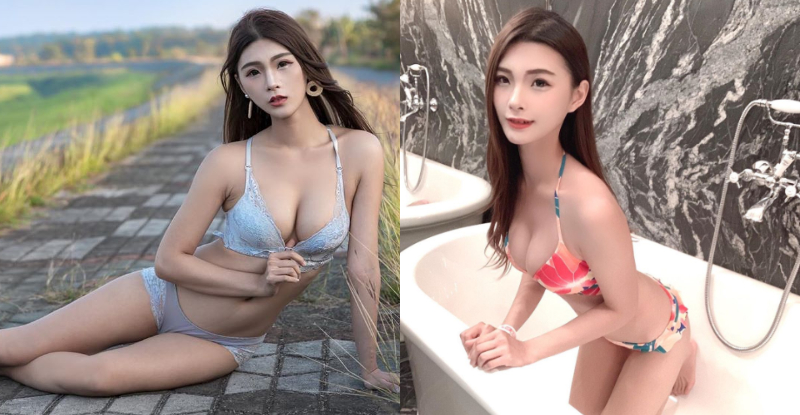 撿到長腿正妹！「雪莉Shally Chen」人行道上只剩內衣褲，小手任性一拉濠溝順勢彈出！