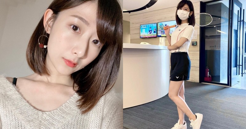氣質甜美「正妹新聞記者」號稱主播界桂綸鎂，跟風奧運換上運動套裝打羽球！