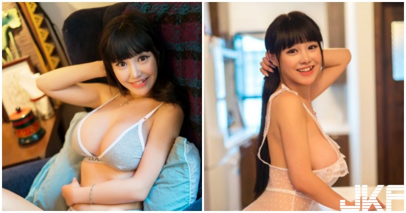 「大胸甜心」穿透明蕾絲做菜，G奶南半球完整外露，整個好邪惡喔！