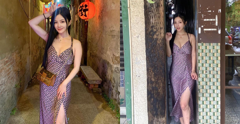性感姊姊「小桃子」古都秀玉腿，美體深卡「台南摸乳巷」讓人超想貼著走！