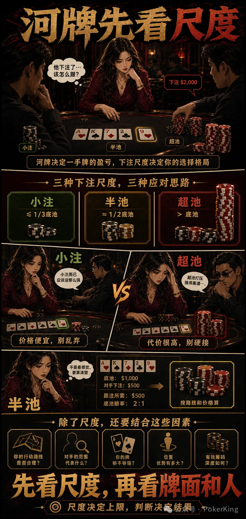 【EV扑克】河牌下注尺度的秘密:小注别乱弃,半池看路线,超池先敬三分