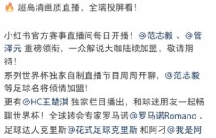 【沙巴娱乐】小红书获得世界杯版权 直播间暂时官宣范志毅和管泽元两大解说